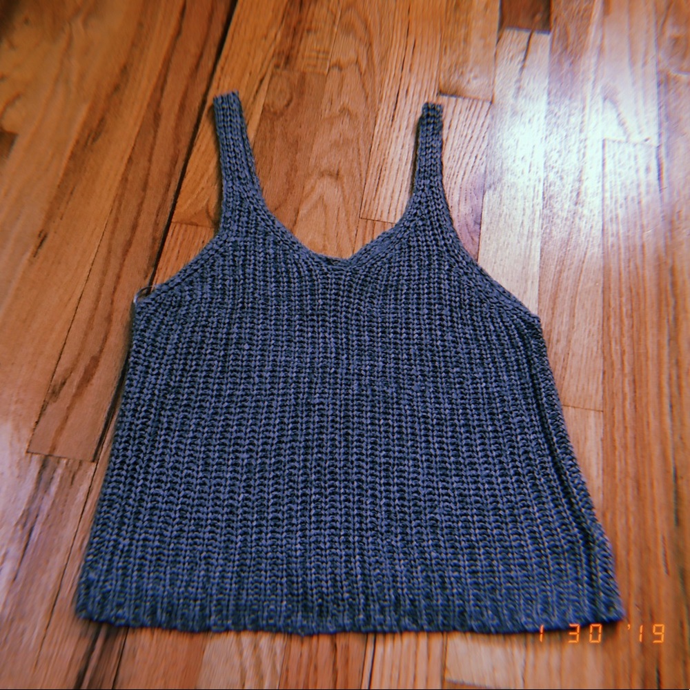 Green woven tank top